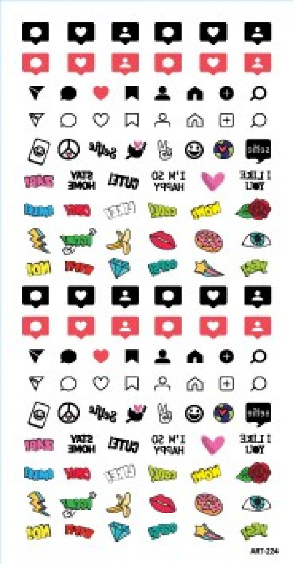 Donut Tırnak Dövmesi,Tırnak Tattoo,Nail Art ,Tırnak Sticker - Resim 2