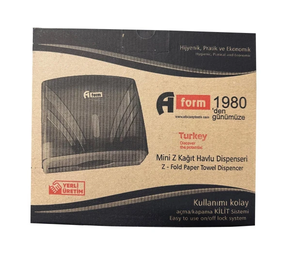 A Form ZHA-2 Z Katlama Attan Çekme Kağıt Havlu Dispenseri Havluluk - Şeffaf Füme - 23 Cm. - 1 Adet - 2