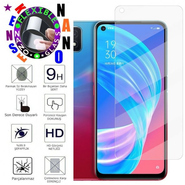 Oppo A72 5G Nano Ekran Koruyucu 9H Kırılmaz Nano Cam Esnek İnce Flexible Glass Koruma HD (DI91ZEL)