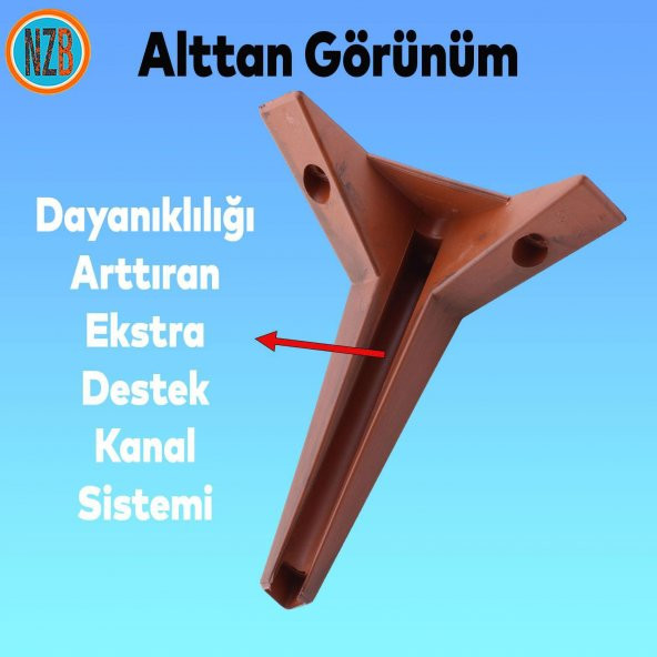 Mobilya Kanepe Sehpa TV Ünitesi Koltuk Ayağı 15 cm Kahverengi Baza Ayak - Resim 4