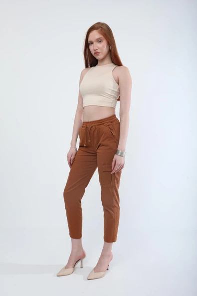 Beli Lastikli Kargo Cep Jean Pantolon - Resim 3