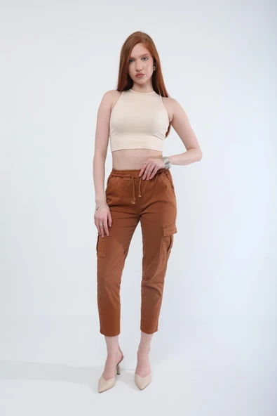 Beli Lastikli Kargo Cep Jean Pantolon - Resim 2