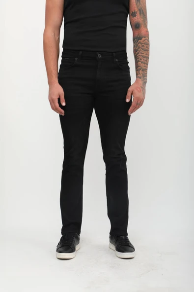 Erkek Regular Fit Jean Pantolon Siyah - 8