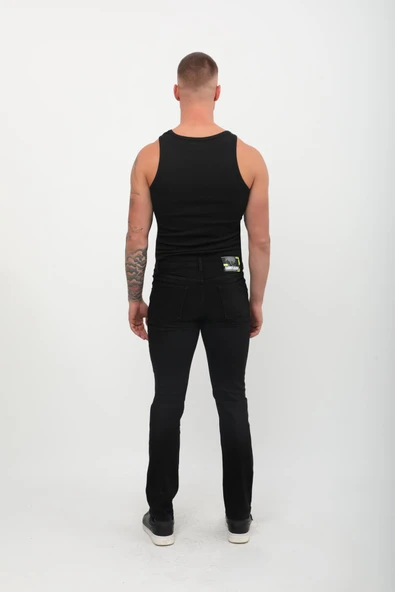 Erkek Regular Fit Jean Pantolon Siyah - 7