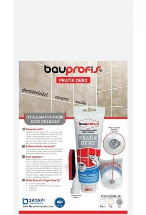 BAUPROFİS UYGULAMAYA HAZIR PRATİK DERZ DOLGUSU GRİ 350 GR - 2