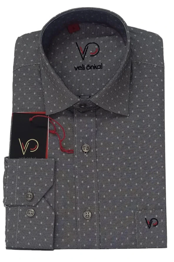 Erkek Kolay Ütülenebilir Pamuklu Klasik Geniş Kesim Gömlek - 8