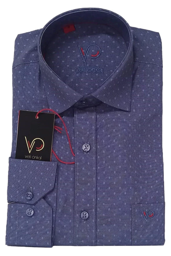 Erkek Kolay Ütülenebilir Pamuklu Klasik Geniş Kesim Gömlek - 12