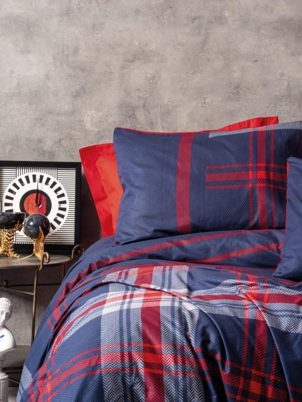 Cotton Box Masculine Tek Kişilik Nevresim Takımı Abel Kırmızı ürün görseli