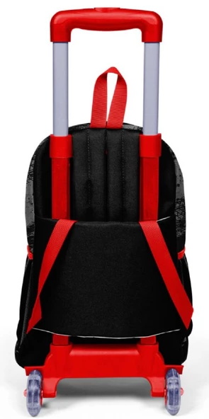 Coral High Işıklı Tekerlekli Yarış Çekçek Okul ve Seyahat Çantası Erkek Çocuk Kırmızı Siyah - 2
