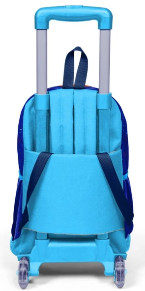 Coral High Işıklı Tekerlekli Motorsiklet Çekçek Okul ve Seyahat Çantası Erkek Çocuk Lacivert Sarı - 2