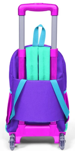 Coral High Işıklı Tekerlekli Çekçek Okul ve Seyahat Çantası Kız Çocuk Mor - Resim 2