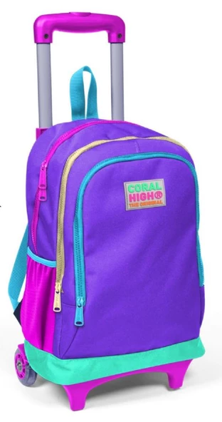 Coral High Işıklı Tekerlekli Çekçek Okul ve Seyahat Çantası Kız Çocuk Mor ürün görseli