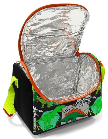 Coral High Siyah Yeşil Dinazor Baskılı Erkek Çocuk Beslenme Çantası - Resim 2