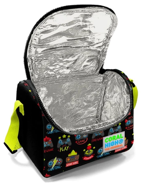 Coral High Siyah Sarı Game Over Erkek Çocuk Beslenme Çantası - Thermo Yalıtımlı - Resim 2