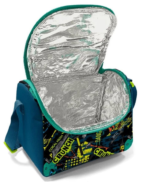 Coral High Petrol Yeşil Erkek Çocuk Duvar Yazılı Okul Beslenme Çantası - Termal Astar - Resim 2