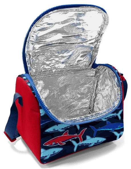 Coral High Erkek Çocuk Okul Beslenme Çantası - Isı Yalıtımlı Lacivert Kırmızı Köpekbalığı Baskılı - 2