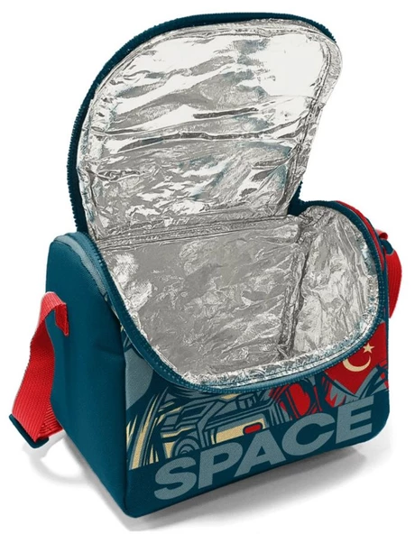 Coral High Yeşil Astronot Baskılı Erkek Çocuk Okul Beslenme ve Piknik Çantası - Resim 2