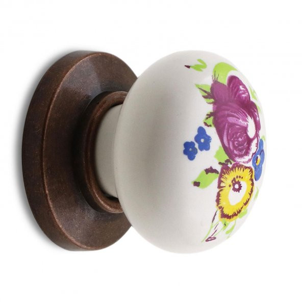 Mobilya Çekmece Dolap Kapak Kulpu Kulbu Beyaz Antik Bakır Desenli Polimer Kulp ürün görseli