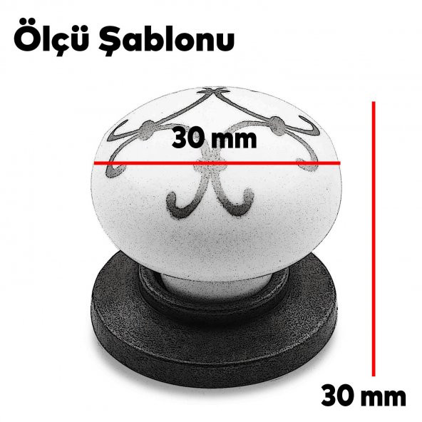 Mobilya Çekmece Dolap Kapak Kulpu Kulbu Beyaz Antik Bakır Desenli Polimer Kulp - Resim 5