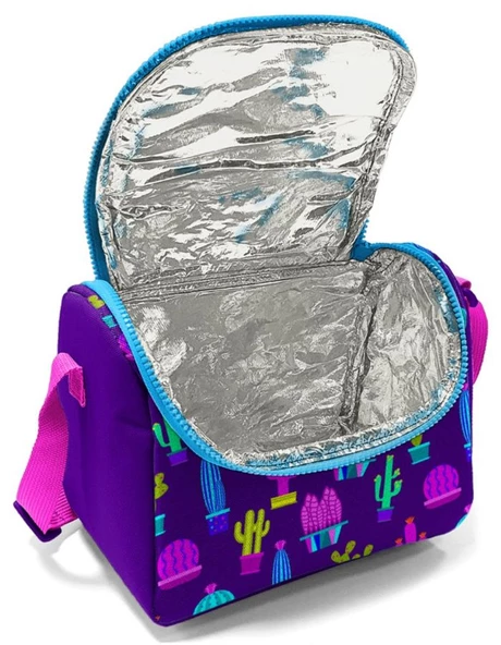 Coral High Kız Çocuk Mor Kaktüs Okul Beslenme Çantası - Isı Yalıtımlı - Resim 2