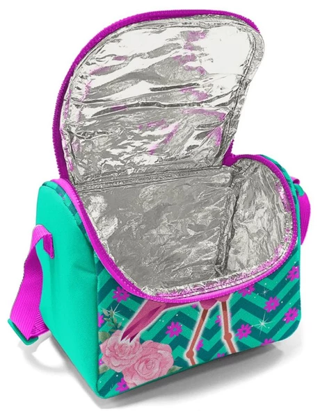 Coral High Yeşil Pembe Flamingo Kız Çocuk Yalıtımlı Beslenme Çantası - Resim 2