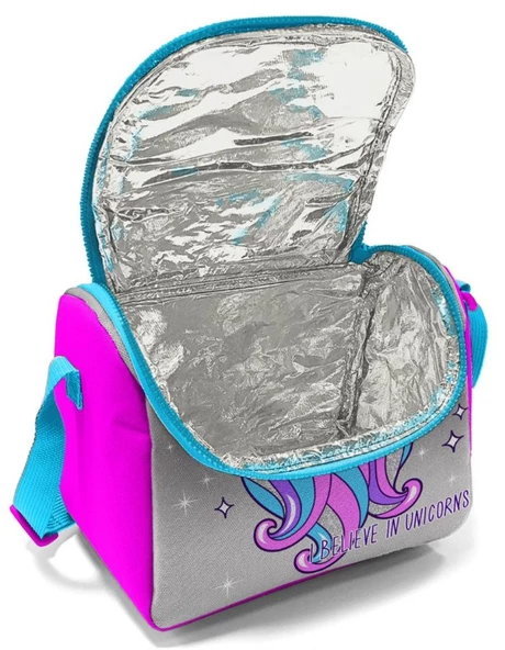 Coral High Pembe Gri Unicorn Baskılı Kız Çocuk Okul Beslenme Çantası - 2