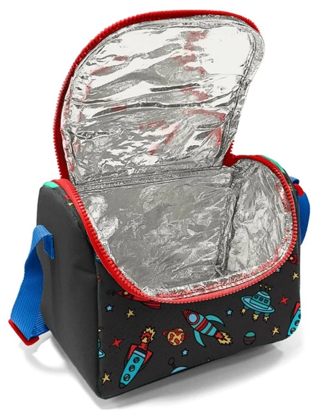 Coral High Siyah Kırmızı Roket Baskılı Erkek Çocuk Okul Beslenme Çantası - Resim 2