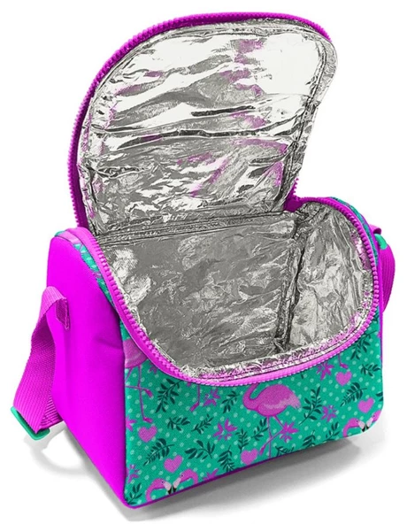 Coral High Kız Çocuk Pembe Yeşil Flamingo Okul Beslenme Çantası - Thermo Yalıtımlı - Resim 2