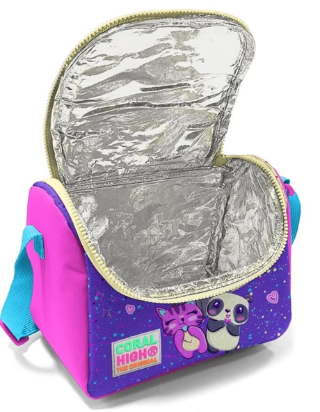 Coral High Mor Pembe Anime Kız Çocuk Beslenme Çantası Seti - Resim 2