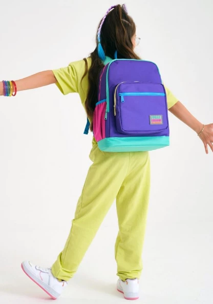 Coral High Mor Dört Bölmeli İlkokul ve Günlük Sırt Çantası - Kız Çocuk - Resim 2