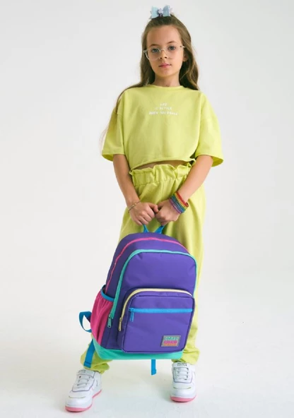 Coral High Mor Dört Bölmeli İlkokul ve Günlük Sırt Çantası - Kız Çocuk - Resim 3