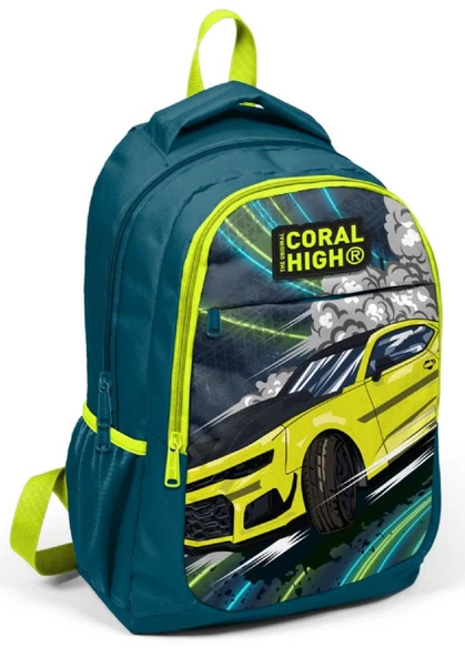 Coral High Nefti Sarı Araba Erkek Çocuk USB Çıkışlı İlkokul ve Ortaokul Sırt Çantası ürün görseli