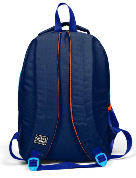 Coral High Lacivert Turuncu Erkek Çocuk USB Çıkışlı İlkokul ve Ortaokul Sırt Çantası - Resim 3