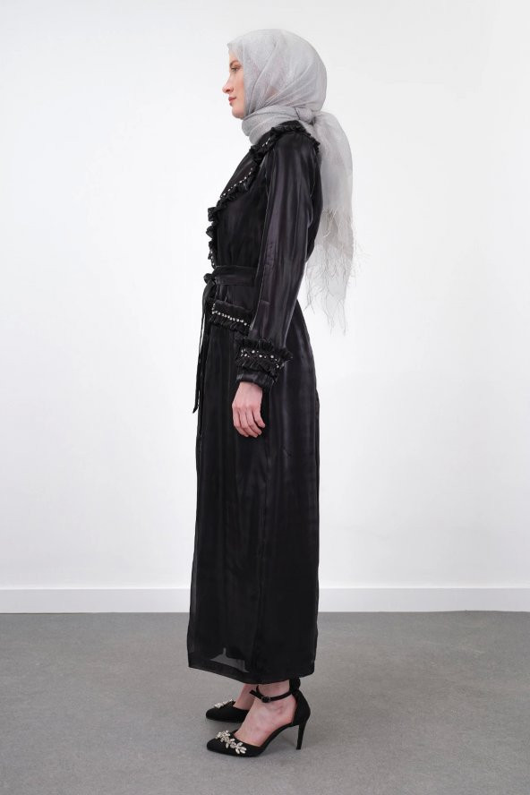 Taş İşlemeli Tam Boy Luxury Takım - Siyah - 2