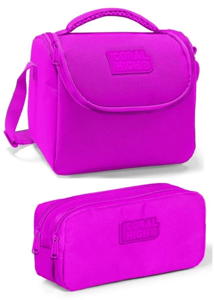 Coral High Pembe Kız Çocuk Beslenme Çantası Seti