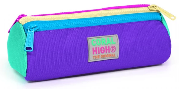 Coral High Mor Yeşil Üç Bölmeli Kalem Çantası - Kız Çocuk