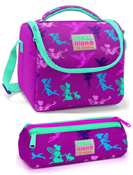 Coral High Kız Çocuk Mor Peri Beslenme Çantası Seti ürün görseli