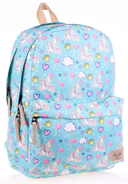 Kaukko Nature Mavi Turkuaz Unicorn Balon Kız Çocuk Okul ve Günlük Sırt Çantası ürün görseli