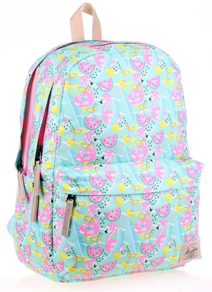 Kaukko Nature Yeşil Summer Flamingo Kız Çocuk Okul ve Günlük Sırt Çantası ürün görseli