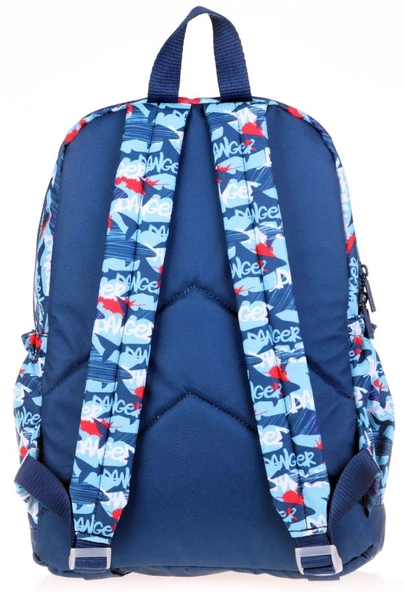 Kaukko Kids&Love Erkek Çocuk Mavi Köpekbalığı İlkokul Okul Sırt Çantası - Dört Gözlü - Resim 2