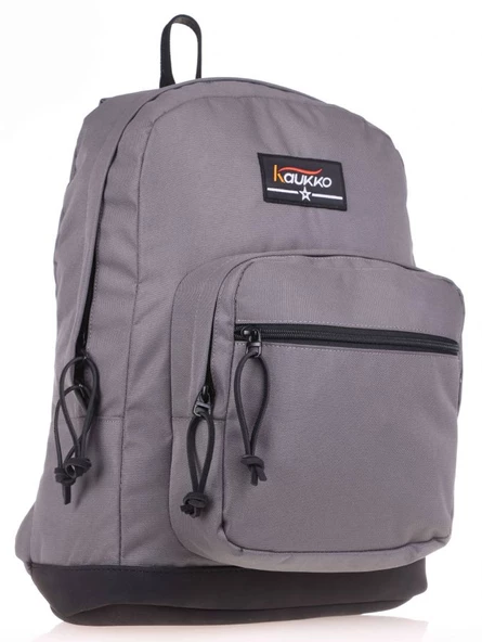 Kaukko Gri Üç Bölmeli Okul ve Günlük Sırt Çantası - (Erkek) Ortaokul, Lise, Kolej