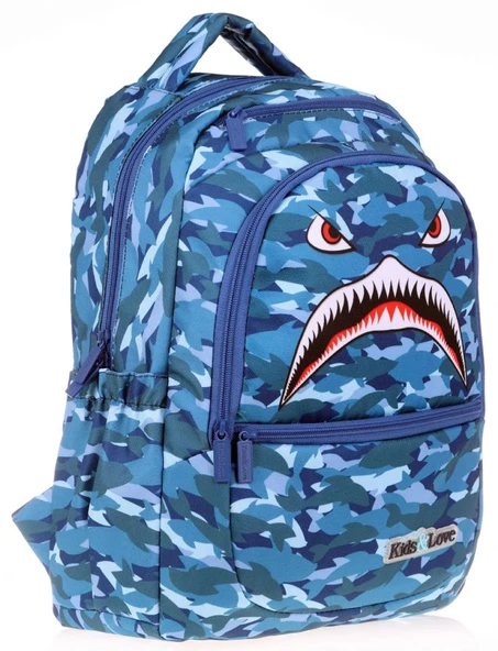 Kaukko Kids&Love Erkek Çocuk Lacivert Köpekbalığı İlkokul Okul Sırt Çantası - Dört Gözlü ürün görseli