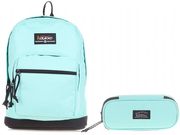 Kaukko Mint Üç Bölmeli Okul Günlük Sırt Çantası ve Kalemlik Seti (Kız ve Erkek) ürün görseli