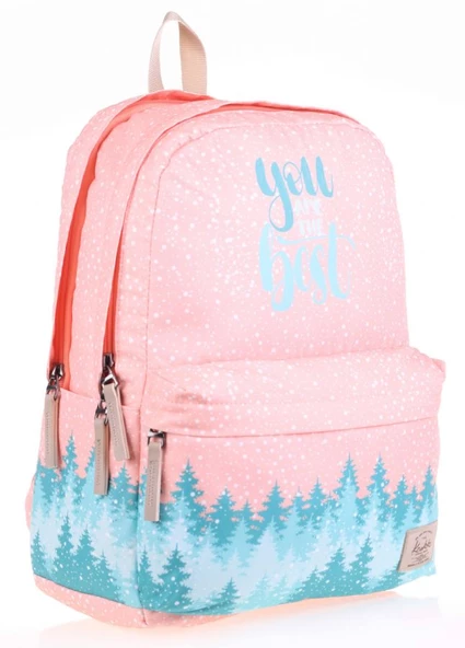 Kaukko Layer Pembe Yeşil Okul ve Günlük Sırt Çantası - Mountain - Kız - 1