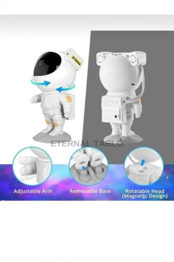 Yıldız Projektör Astronot Işıklı Galaksi Samanyolu Projeksiyon Gece Lambası Astronot Işık - 6