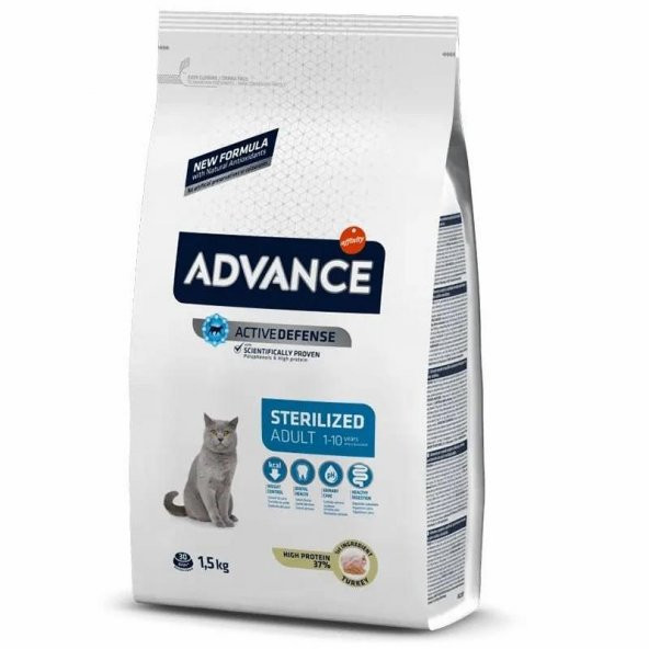 Advance Sterilised Hindi Etli Kısırlaştırılmış Yetişkin Kedi Maması 1.5 KG