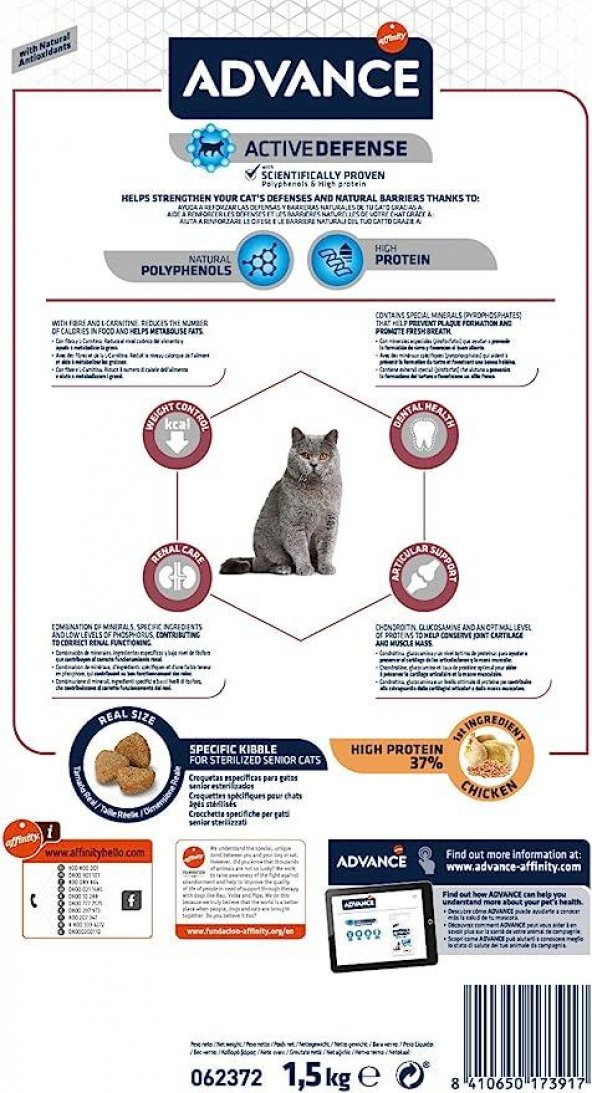 Advance Young Sterilised Tavuklu Kısırlaştırılmış Yavru Kedi Maması 1.5 KG - 4
