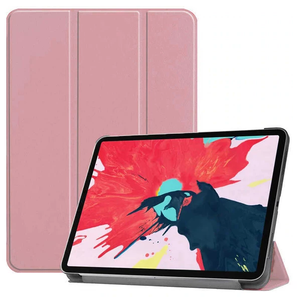 Apple iPad Pro 11 2020 (2.Nesil) Zore Smart Cover Standlı 1-1 Kılıf  Rose Gold