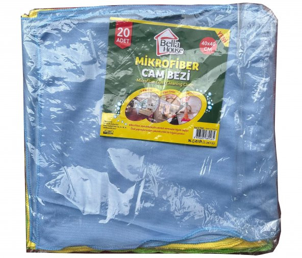 Bella House Mikrofiber Cam Bezi - 40 x 40 Cm. - 20 Adet - Çok Renkli ürün görseli 1