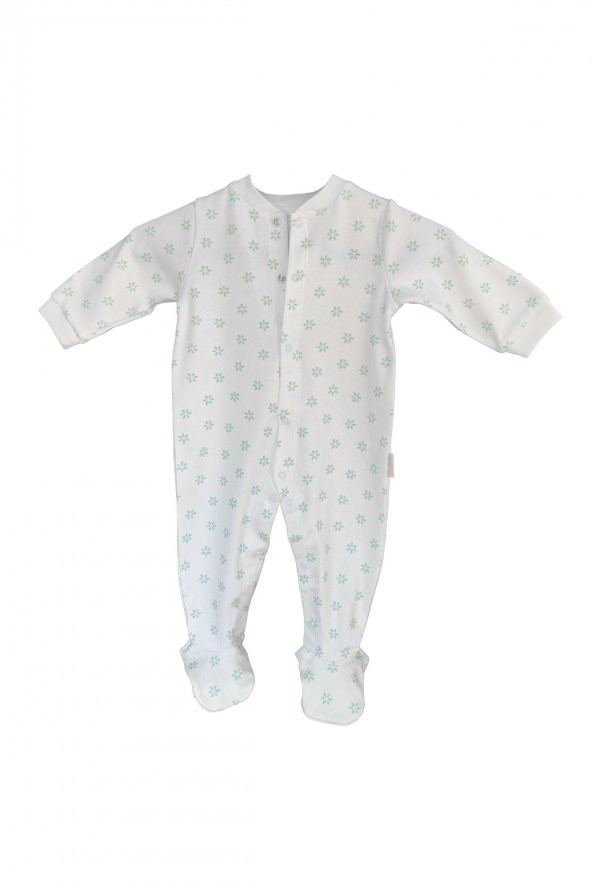 Bebek Tulum 100 Pamuk I Çiçek I Çıtçıtlı Yenidoğan Bebek Uyku Tulumu - Body Zıbın - Hediye